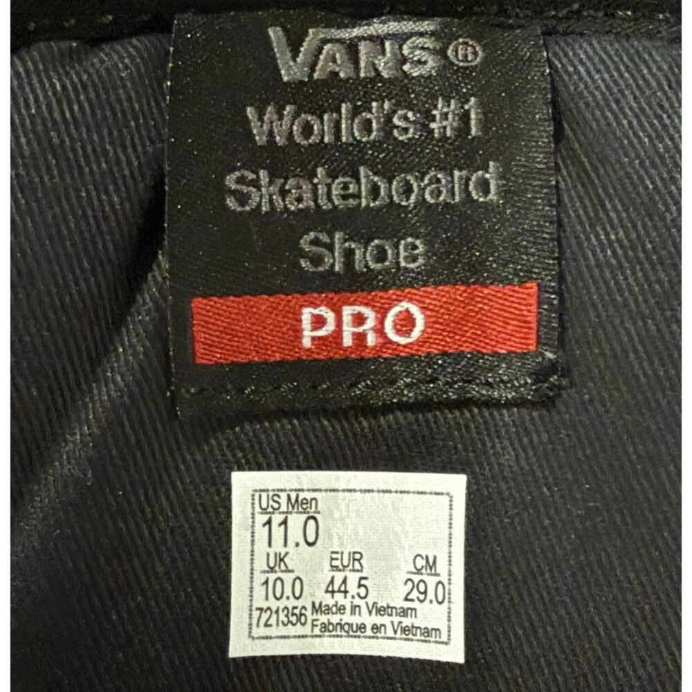 Vans Pro Black Canvas Skateboarding Shoe Size 11 Mens - Picture 9 of 10
